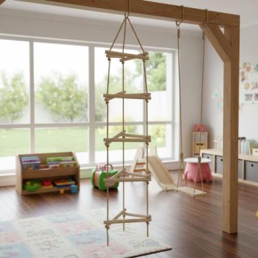 Imagem de Escada de Escalada Infantil em Madeira e Corda  - TotagMarcenaria