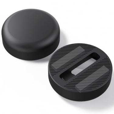 Imagem de Capa magnética oculta de 2 peças para AirTag com adesivos de metal, capa de silicone impermeável e suporte para carro/bicicleta/laptop superfície de metal (preto)