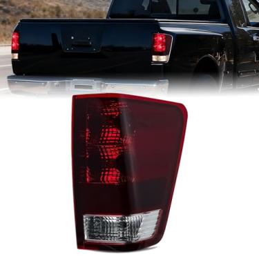 Imagem de Nilight Conjunto de lanterna traseira compatível com Nissan Titan 2004 2005 2006 2007 2008 2009 2010 2011 2012 2013 2014 2015 Nissan Titan luz traseira estilo OE substituição lente vermelha fumada do