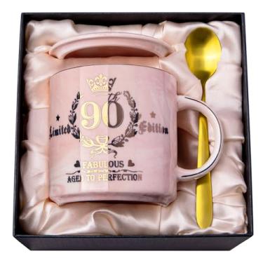 Imagem de Presentes de aniversário de 90 anos para mulheres - Caneca de café envelhecida à perfeição - Presente de aniversário exclusivo de 1935 para avó mãe esposa amiga irmã, caneca de café de cerâmica de 400