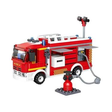 Imagem de Blocos De Construção De Caminhão De Bombeiros Com Tanque De Água Aéreo