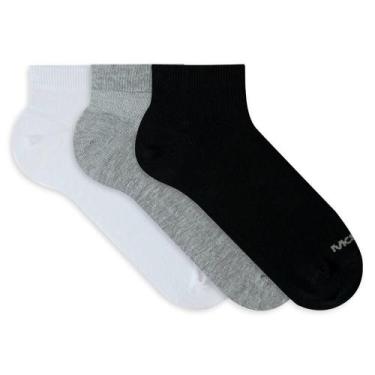 Imagem de Kit Meia Sapatilha Mash 3 Pares Algodão Esportiva, Cinza mescla claro,