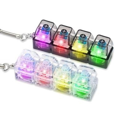 Imagem de Zioyihan 2Pcs Keyboard Fidget Toy for Adults Clicker Keyboard Light Up, Creamy & Clicky Keyboard Fidget Keychain Adults Keyboard Clicker Sensory Toys for Anxiety Stress Relief, Sky Blue