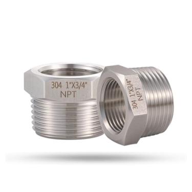 Imagem de 2 peças de 2,5 cm macho NPT para bucha sextavada redutora NPT fêmea de 3/10.2 cm, bucha sextavada de encaixe de tubo de aço inoxidável 304, adaptador redutor de encaixe de tubo resistente