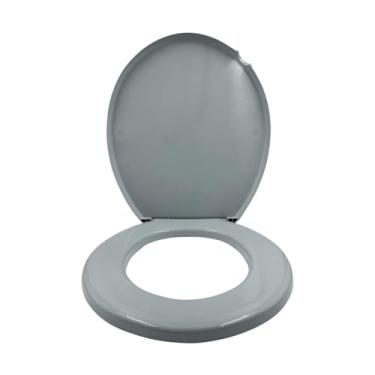 Imagem de Assento de Vaso Sanitário Chapéu de toalete oval com tampa, adapta-se à maioria dos tamanhos(CINZA CLARO (INJETADO))