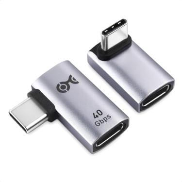 Imagem de Cable Matters Kit adaptador USB-C de ângulo reto de 40 Gbps (adaptador USB C de 90 graus) preto – compatível com Thunderbolt 4, USB4 e Thunderbolt 3