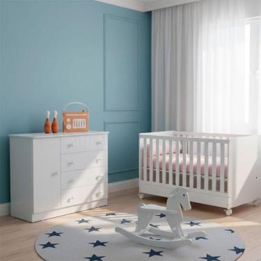 Imagem de Quarto Bebe Infantil Doce Sonho Berço Mini Cama e Cômoda Sapateira 1 P