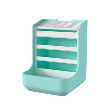 Imagem de WeiLaiKeQi Suporte para feno para coelhos e pequenos animais, fácil de instalar, dispensador de feno para coelhos e porquinhos-da-índia, Azul