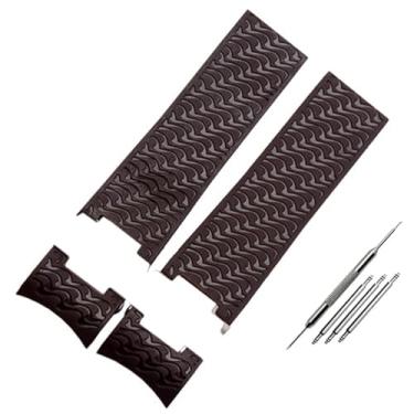 Imagem de BUDAY 22 x 20 mm DIVER and MARINE pulseira de relógio de borracha de silicone à prova d'água para ferramentas Ulysse Nardin Man (marrom)