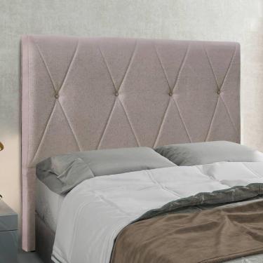 Imagem de Cabeceira Casal King 1,95m Estofada Em Tecido Linho Ancona - Lucadi Rústico Areia