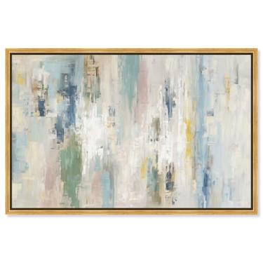 Imagem de Arte de parede abstrata com impressão em tela Tranquil Harbor III por Art Remedy, moldura dourada, 61 x 40 cm