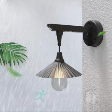 Imagem de GZZBMY Lâmpadas solares LED Lâmpadas de parede externas com sensor de movimento USB recarregável iluminação de parede IP65 à prova d'água lâmpada de parede interior/exterior para jardins varanda pátio