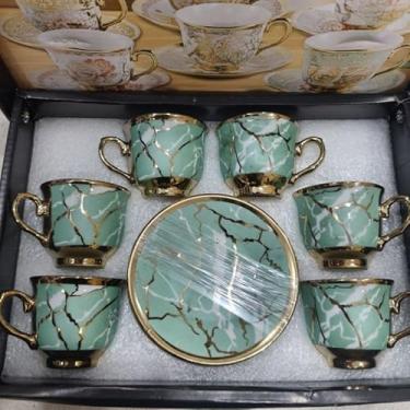 Imagem de Xícara de café kit com 12 peças de Cerâmica em porcelana1(Verde xu338)
