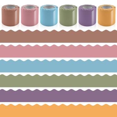 Imagem de 6 rolos de bordas de quadro de avisos, para quadro branco escolar, cortiça, quadro-negro, parede (Bohemia)