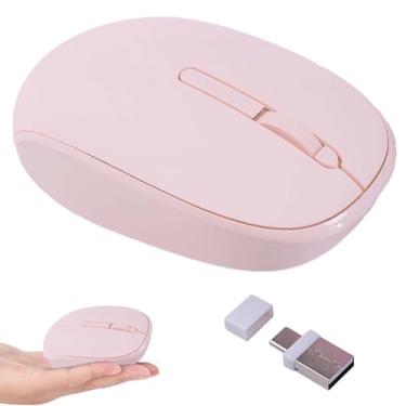 Imagem de Mouse sem fio, silencioso, portátil, leve, pequeno, sem fio, interface dupla (Tipo-C + USB-A) Plug and Play, 3 botões para celular, tablet, laptop, MacBook, PC, menino, menina, homens, mulheres