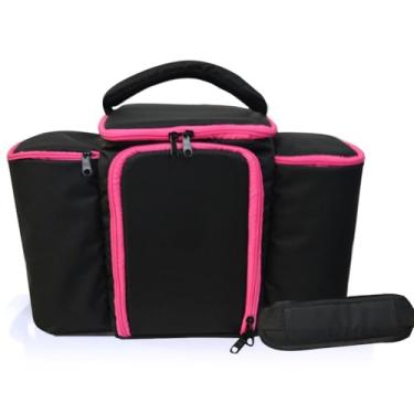 Imagem de Bolsa Térmica Fitness Marmita Lancheira Academia Top 36cm Preto com Alças Acolchoadas(PINK)