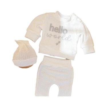 Imagem de Macacão Bordado Para Bebê Recém-Nascido Com Chapéu De Laço, Acessórios