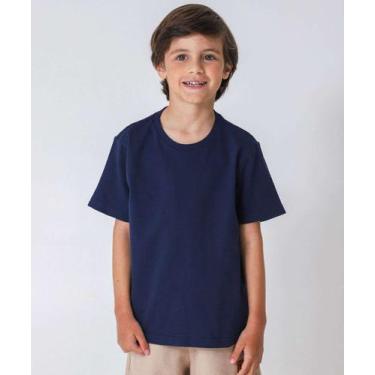 Imagem de Camiseta Infantil Manga Curta Básica MR Tam 4 a 10 Azu-32015, Azul, 8