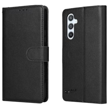 Imagem de Capa Carteira Flip em Couro Sintético com Proteção Total Compatível com Galaxy M54 (PRETA)