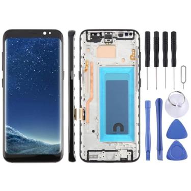 Imagem de Hiregolish Peças de reparo de tela LCD OLED, para Samsung Galaxy S8 SM-G950F digitalizador de tela LCD TFT de 5,7 polegadas, conjunto completo com moldura, substituição de telefone celular com kits de