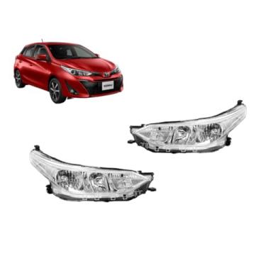 Imagem de Farol Yaris 2018 a 2021 Cromado Elétrico C/Motor S/projetor S/Led (Lado Direito)