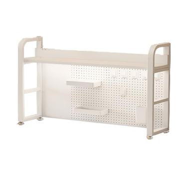 Imagem de Estante de mesa para mesa de computador, prateleira de metal com placa perfurada, prateleira de exibição independente para dormitório de escritório doméstico