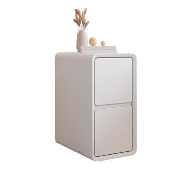 Imagem de Mesa lateral branca armário estreito mesa de cabeceira laca madeira pequena cabeceira quarto armazenamento prateleira (XS)