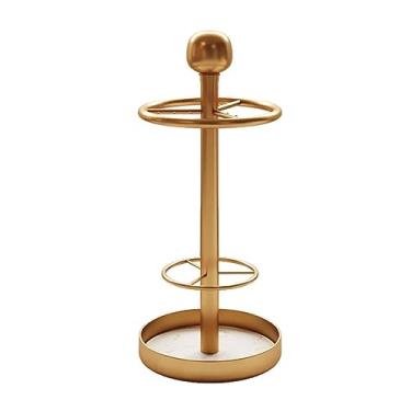 Imagem de Suporte de guarda-chuva de metal para porta da frente, suporte de guarda-chuva para porta da frente, prateleira de armazenamento de guarda-chuva com bandeja de gotejamento e ganchos, suporte de