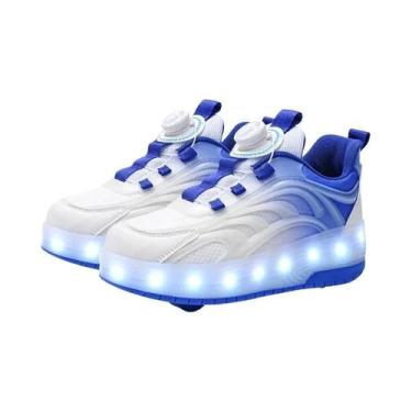 Imagem de Tênis De Patins Com Luzes LED Para Crianças, Duas Rodas, Luminosos, Es