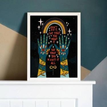 Imagem de Quadro Decorativo Místico Dont Quit 45X34 C/Vidro - Branca