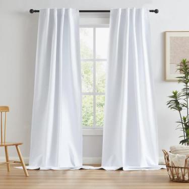 Imagem de Cortinas Blackout KEQIAOSUOCAI brancas 305 cm 2 painéis 100% Blackout