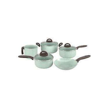Imagem de Jogo de Panelas 5 Peças Brinox Suprema Ceramic Life Antiaderente Mineral Resist Verde
