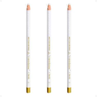 Imagem de Kit Mitsubishi Rainbow: 3 Lápis Dermatográfico Branco 7610-1