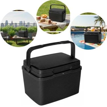 Imagem de Caixa Térmica 7L Cor Preta Com Alça Praia Piscina Portátil - Arqplast