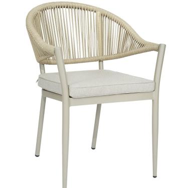 Imagem de Cadeira em Aluminio e Corda Náutica em Polietileno para Área Externa Amalfi  Cinza