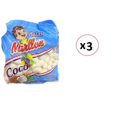 Imagem de Bala de Coco Tradicional sem recheio Kit 3 Pacotes de 600gr - Balas Ma