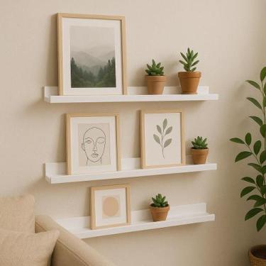 Imagem de Kit 3 Prateleiras Porta Quadros Retratos Fotos Temperos Livros e Enfei