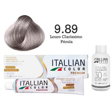 Imagem de Kit Coloração Itallian Color 9.89 Louro Claríssimo Pérola + Oxi 30