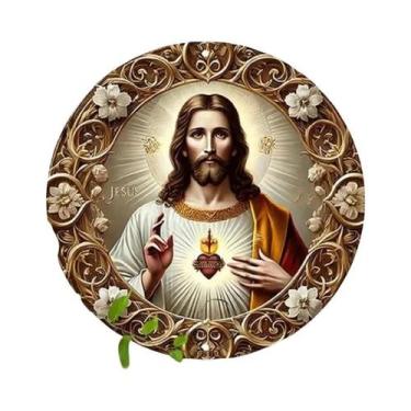 Imagem de Placa De Madeira 2D Com Cena De Natividade, Jesus Nascido, Relevo Bíbl