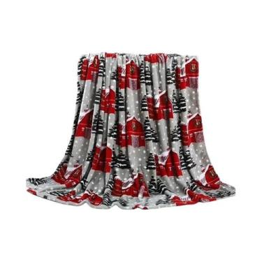 Imagem de Manta De Natal Quente E Macia De Pelúcia Para Inverno, Flanela Com Flo