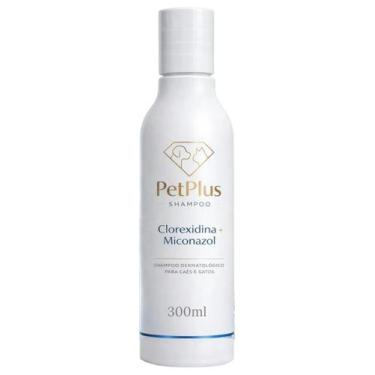 Imagem de Shampoo Clorexidina Miconazol Antifungo P/ Cães Gatos 300ml - PET PLUS