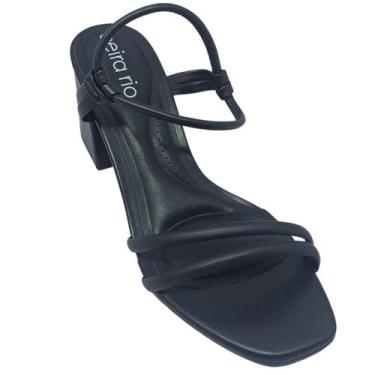 Imagem de Sandália Feminina Beira Rio com Fivela em Nó, Preto, 38