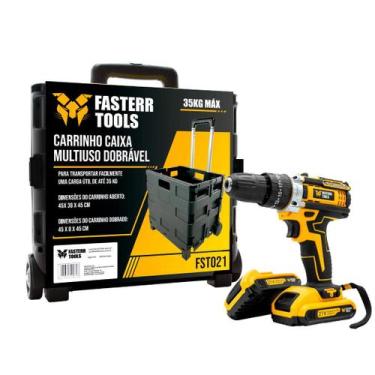 Imagem de Parafusadeira Furadeira De Impacto Profissional 21v com Carrinho Multi