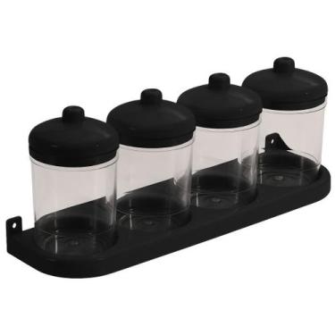 Imagem de Conjunto Porta Temperos Preto - Giotto