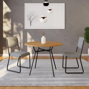 Imagem de Mesa de Jantar Redonda Barcelona Acácia Mel