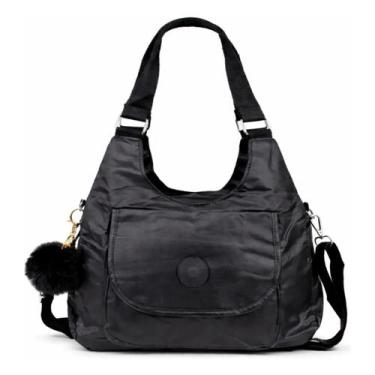 Imagem de Bolsa Feminina Metalizada Nylon Impermeável Ombro e Transversal com Po