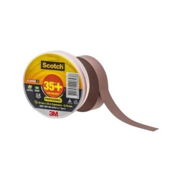 Imagem de Fita Isolante 19x20m Scotch 35+ Marrom 3m