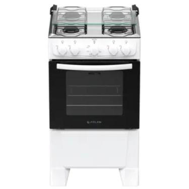 Imagem de Fogão Milao 4 Bocas Manual Mesa de Inox 48 Litros Atlas, Branco