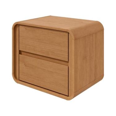 Imagem de Mesa de Cabeceira 2 Gavetas Loop Móveis Lopas, Amêndoa Clean