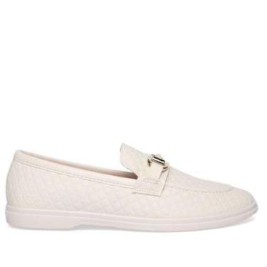 Imagem de Sapato Mocassim Feminino Moleca Matelassê 5819101, Branco off, 35